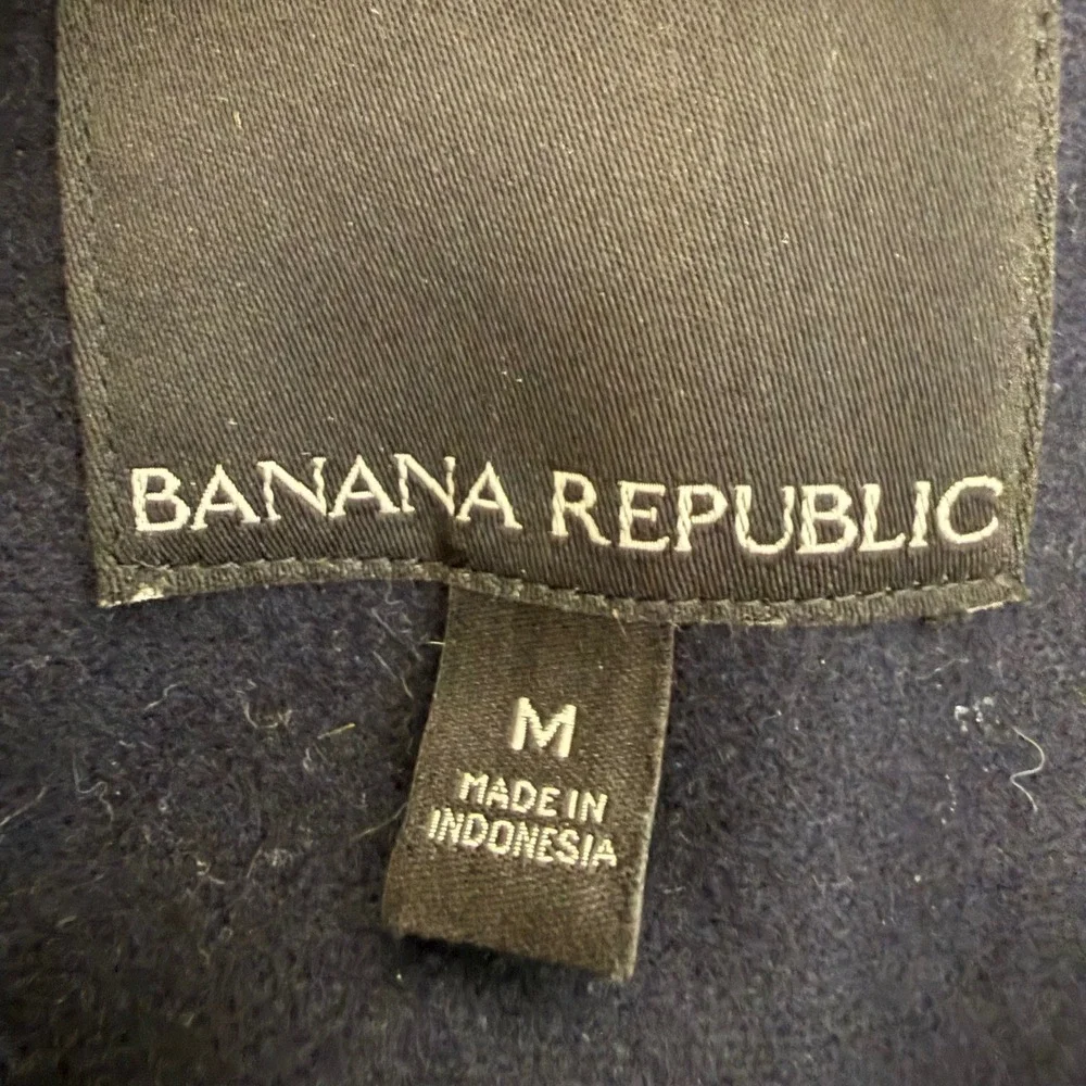 Banana Republic Mens Navy Blue Italian Wool Blend Pea Coat Mario Bellucci Med